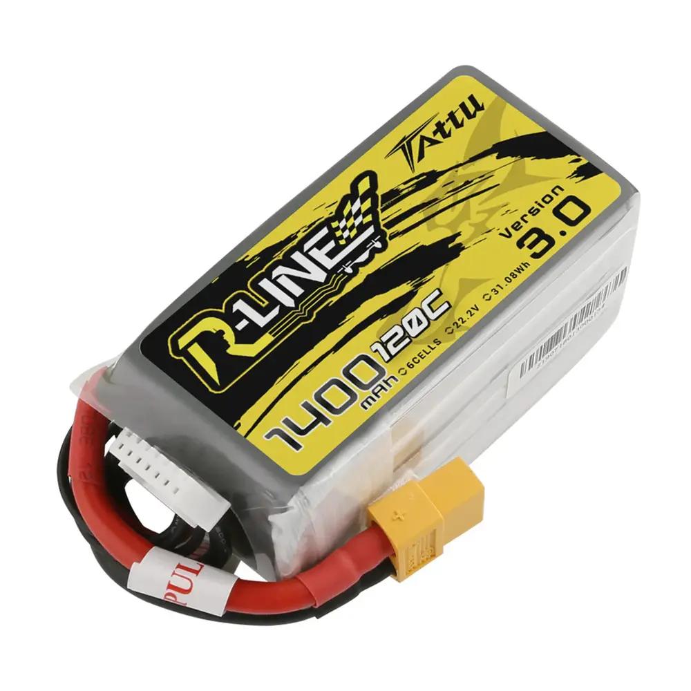 tattu-r-line-v30-1400mah-120c-222v-6s1p-lipo-battery-with-xt60-plug-for-fpv-racing-drones